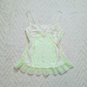 Japanese Sheer Floral Embroidered Fairy Camisole